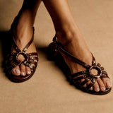 Bianca Handgefertigte Sandalen in Erdtönen