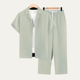 Das Dervio Herren Leinen-Zweiteiler-Set – Leichtes Hemd mit Knopfleiste & lässige Hose