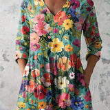 Nora | Longbluse mit V-Ausschnitt