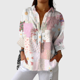 Bedruckte Bluse, leicht und farbig