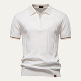 The Ashton Herren-Strickpoloshirt mit Reißverschluss