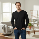 Das Sheffield Herren-Henleyshirt mit langen Ärmeln – modernes Baumwollshirt