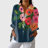 Bedruckte Bluse, leicht und farbig