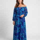 Aspen | Geblümtes Off-Shoulder-Maxikleid