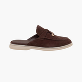 Mediterrane Pantolette aus Veloursleder in Brown Suède Mediterranean Mule