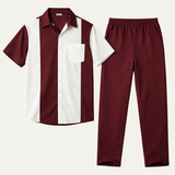 Das Montepulciano Herren Gestreiftes 2-teiliges Freizeit-Set – Hemd und Hose