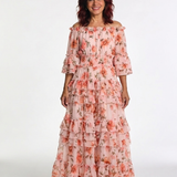 Rosalie | Geblümtes Off-Shoulder-Maxikleid mit Volantstufen