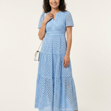 Brielle | Stufen-Midikleid mit V-Ausschnitt und kurzem Arm