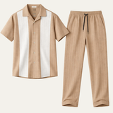Das Chianti Herren Gestreiftes 2-teiliges Set im Trendlook – Hemd und Hose