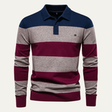 Der Latina Herren-Polopullover aus Baumwolle, gestreift, mit Knopfleiste