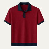 Das Monferrato Herren-Polo-Shirt aus Strick im Patchwork-Design