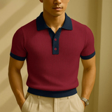 Das Monferrato Herren-Polo-Shirt aus Strick im Patchwork-Design