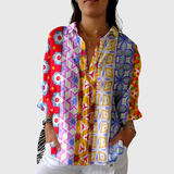 Farbige Bluse mit Druck