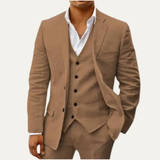 Der Oakridge Herren 3-teiliger Leinenanzug – Klassisches, atmungsaktives Sommer-Set