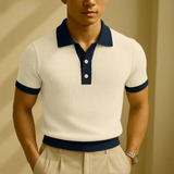 Das Monferrato Herren-Polo-Shirt aus Strick im Patchwork-Design