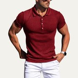 Das Firenze Herren-Sommerpolo in Rippstruktur mit Stretch