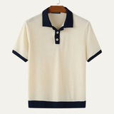 Das Monferrato Herren-Polo-Shirt aus Strick im Patchwork-Design