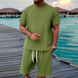 Das Parma Herren Sommer-Jacquard-Set – T-Shirt und Shorts