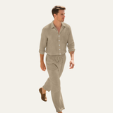 Das Birmingham Herren Set aus Leinenhemd & Hose mit Kordelzug – Sommer-Strand-Outfit