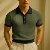 Das Monferrato Herren-Polo-Shirt aus Strick im Patchwork-Design