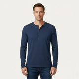 Das Sheffield Herren-Henleyshirt mit langen Ärmeln – modernes Baumwollshirt