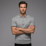 The Ashton Herren-Strickpoloshirt mit Reißverschluss