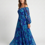 Aspen | Geblümtes Off-Shoulder-Maxikleid