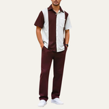 Das Montepulciano Herren Gestreiftes 2-teiliges Freizeit-Set – Hemd und Hose