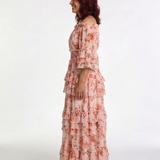Rosalie | Geblümtes Off-Shoulder-Maxikleid mit Volantstufen