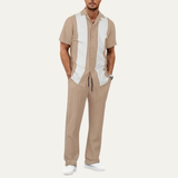 Das Chianti Herren Gestreiftes 2-teiliges Set im Trendlook – Hemd und Hose