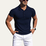 Das Roma Herren-Poloshirt in Rippstruktur mit Stretch