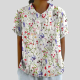 Elegantes bequemes Blusentop mit Blumenmuster