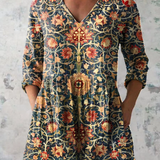 Celine | Lange Bluse mit V-Ausschnitt
