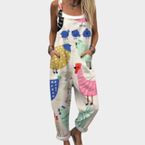Bequeme Latzhose mit Print
