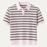 Das Brunello Herren-Poloshirt aus gestreiftem Strick mit Umlegekragen