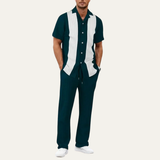 Das Chianti Herren Gestreiftes 2-teiliges Set im Trendlook – Hemd und Hose