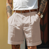 Die Henwick Leinenshorts – tailliert geschnittene Sommershorts für Herren