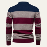 Der Latina Herren-Polopullover aus Baumwolle, gestreift, mit Knopfleiste