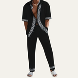 Das Cortona Herren Leichtes Gestreiftes 2-teiliges Set – Hemd und Hose