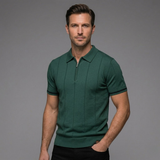 The Ashton Herren-Strickpoloshirt mit Reißverschluss