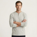 Das Sheffield Herren-Henleyshirt mit langen Ärmeln – modernes Baumwollshirt