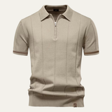 The Ashton Herren-Strickpoloshirt mit Reißverschluss