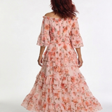 Rosalie | Geblümtes Off-Shoulder-Maxikleid mit Volantstufen