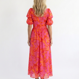 Willow | Midikleid mit Blumendruck und Puffärmeln