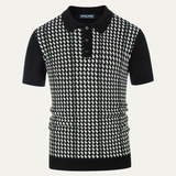 Das Amarone Herren-Poloshirt aus Strick mit Kontrastmuster