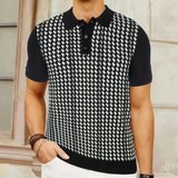 Das Amarone Herren-Poloshirt aus Strick mit Kontrastmuster