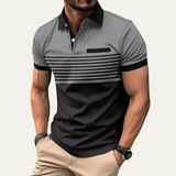 Das Trento Herren-Poloshirt gestreift, in schmaler Passform