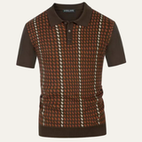 Das Amarone Herren-Poloshirt aus Strick mit Kontrastmuster