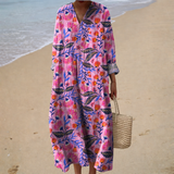 Sommerkleid mit Print, das die Silhouette betont