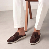 Mediterrane Pantolette aus Veloursleder in Brown Suède Mediterranean Mule